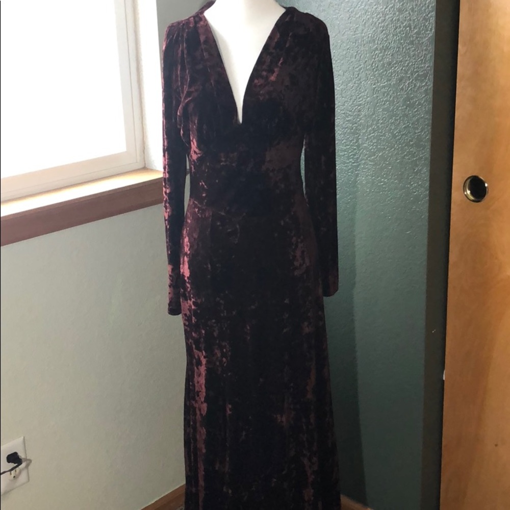 Vintage Brown Velvet Tapemeasure Dress!!!